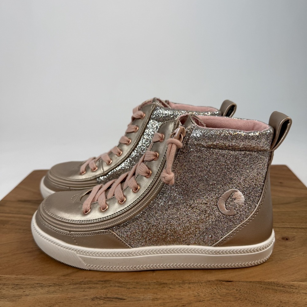 New Big Kids Unisex Billy Classic Lace High Rose Gold Sneakers Unicorn Shoe Sz 4 - Picture 2 of 8
